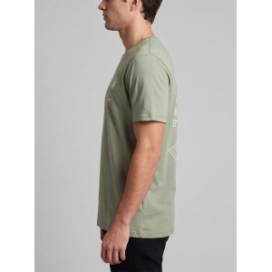 Life Style Butiken Ανδρική κοντομάνικη μπλούζα oversize με στάμπα στην πλάτη LS12631044 Μέντα Ανδρικά