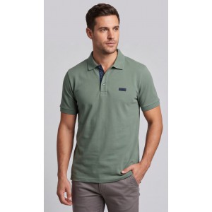 Life Style Butiken Ανδρική Πικέ Polo μπλούζα με γιακά και κουμπιά LS12631079 ΠΡΑΣΙΝΟ Ανδρικά