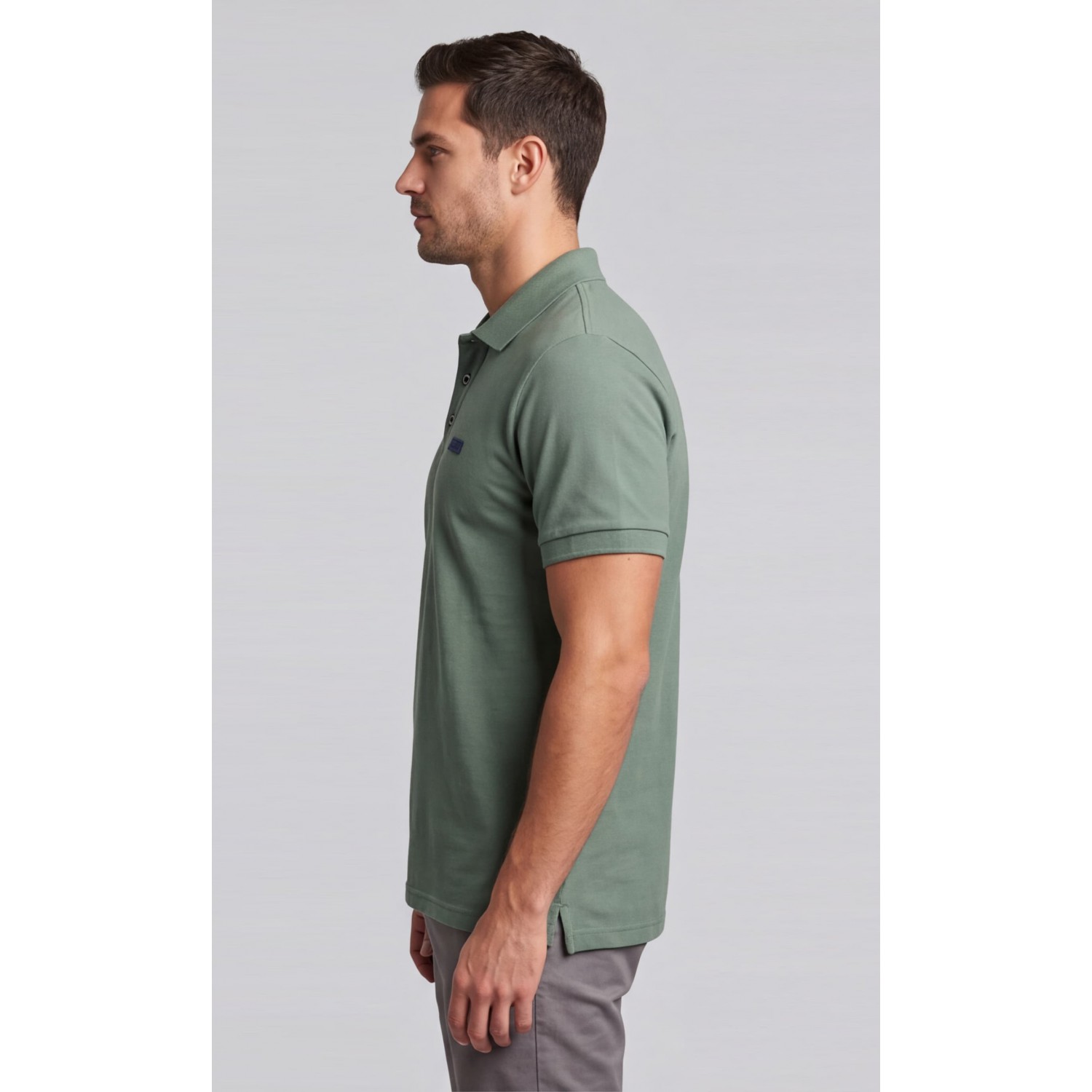 Life Style Butiken Ανδρική Πικέ Polo μπλούζα με γιακά και κουμπιά LS12631079 ΠΡΑΣΙΝΟ Ανδρικά