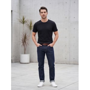 Life Style Butiken Ανδρική κοντομάνικη μπλούζα waffle LS12631090 Black Ανδρικά