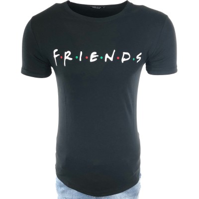  Ανδρική μπλούζα κοντομανικη FRIENDS ATTITUDE 81068 ΜΑΥΡΗ