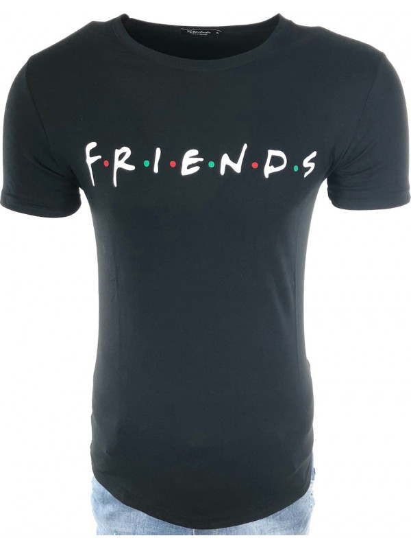  Ανδρική μπλούζα κοντομανικη FRIENDS ATTITUDE 81068 ΜΑΥΡΗ