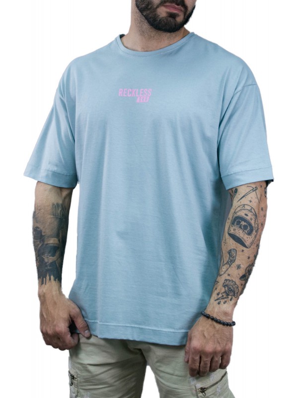 Life Style Butiken Ανδρικό κοντομάνικο μπλουζάκι OVERSIZE LS13033 MENTA