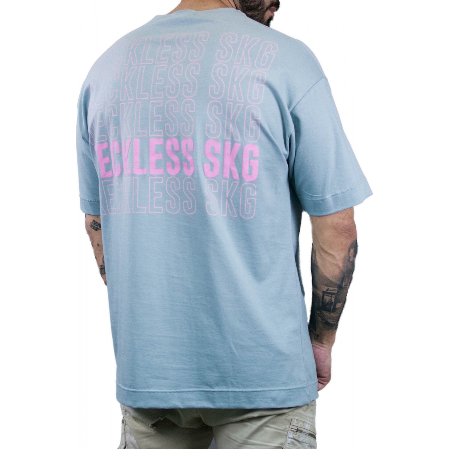 Life Style Butiken Ανδρικό κοντομάνικο μπλουζάκι OVERSIZE LS13033 MENTA