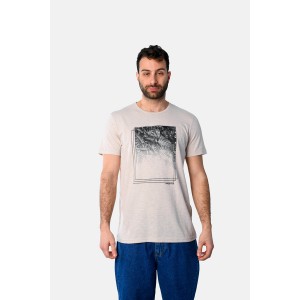 Life Style Butiken Ανδρική κοντομάνικη μπλούζα LS12531020 Εκρού