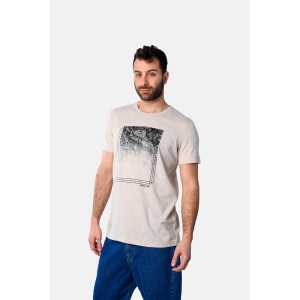 Life Style Butiken Ανδρική κοντομάνικη μπλούζα LS12531020 Εκρού