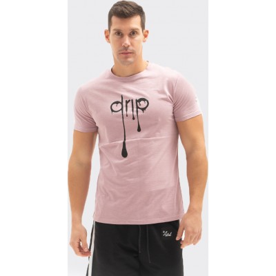 Ανδρική κοντομανικη μπλούζα 100% Βαμβάκι ATTITUDE 83037 ΡΟΖ