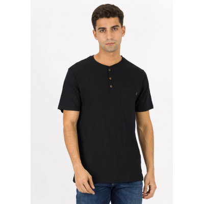Ανδρική κοντομάνικη μπλούζα με κουμπιά TIFFOSI 10043676 ΜΑΥΡΟ