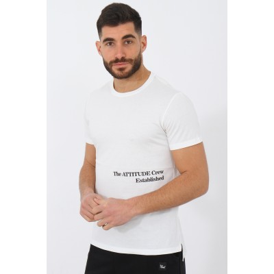 Ανδρική κοντομάνικη μπλούζα Attitude 87065 ΛΕΥΚΟ