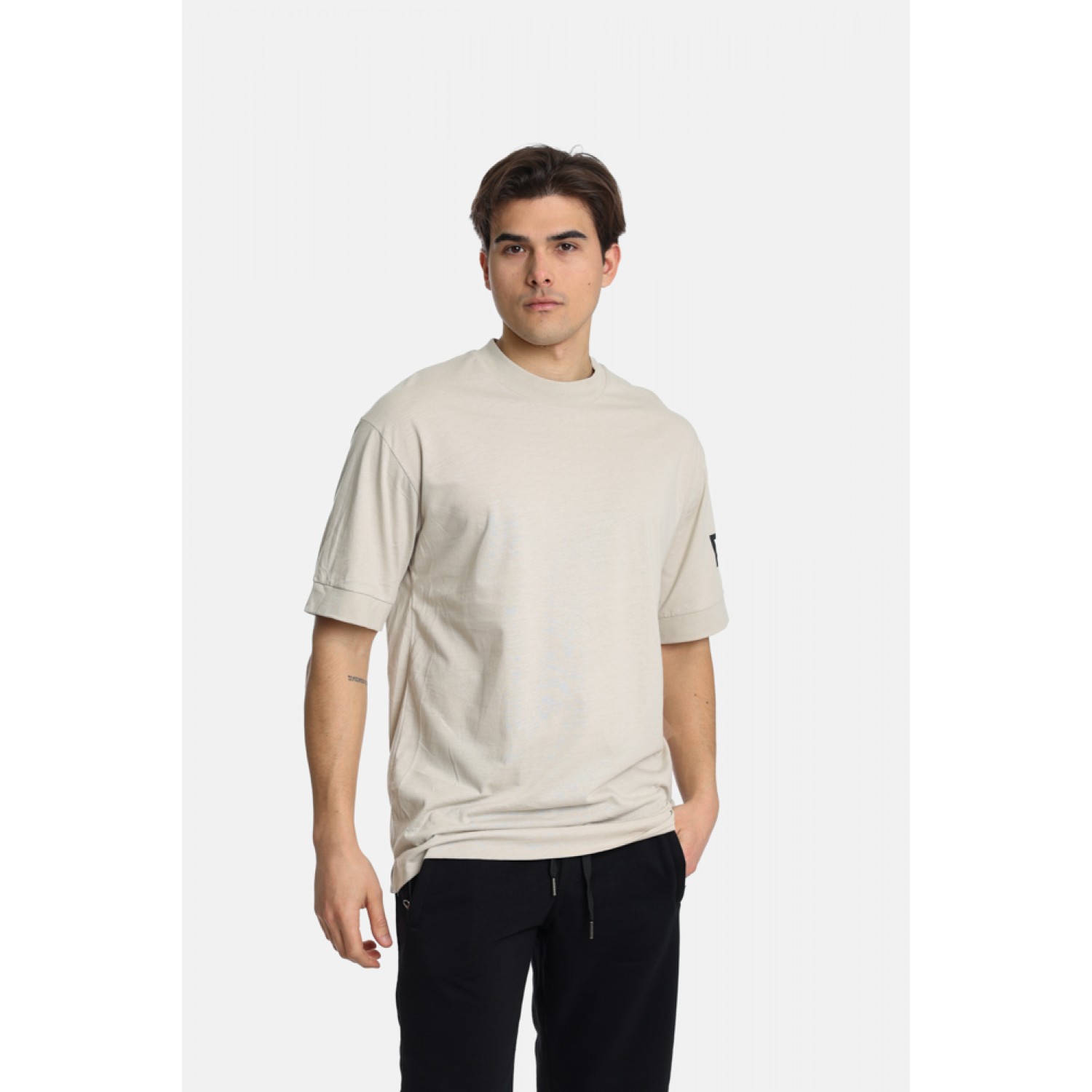 Paco & Co 2431078 Ανδρικό Oversized T-shirt Μπέζ