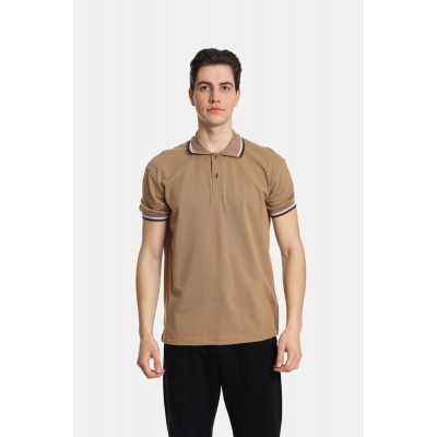 Paco & Co 2431090 Ανδρική Μπλούζα Polo Κοντομάνικη με Γιακά Ταμπά Κανονική Γραμμή