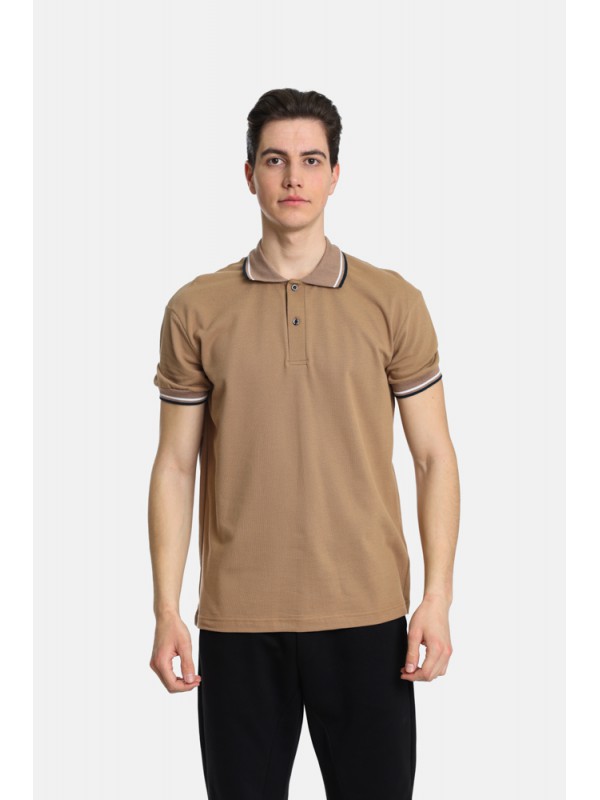 Paco & Co 2431090 Ανδρική Μπλούζα Polo Κοντομάνικη με Γιακά Ταμπά Κανονική Γραμμή