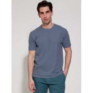 Life Style Butiken LS207018 Μπλε Ανδρική κοντομάνικη μπλούζα Άνετη Εφαρμογή