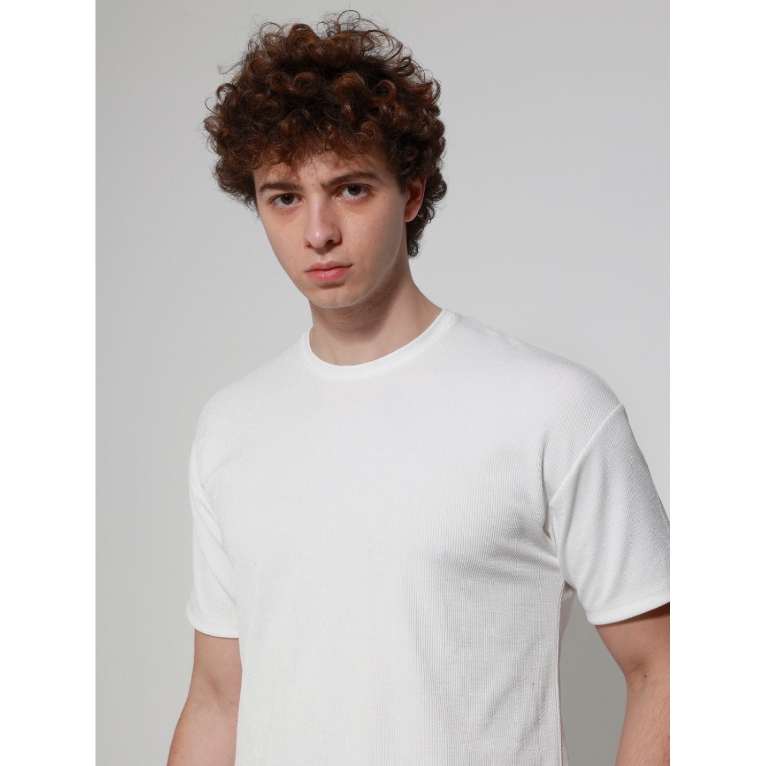 Life Style Butiken LS207027 Λευκό Ανδρική κοντομάνικη μπλούζα Oversize