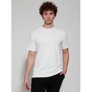 Life Style Butiken LS207027 Λευκό Ανδρική κοντομάνικη μπλούζα Oversize