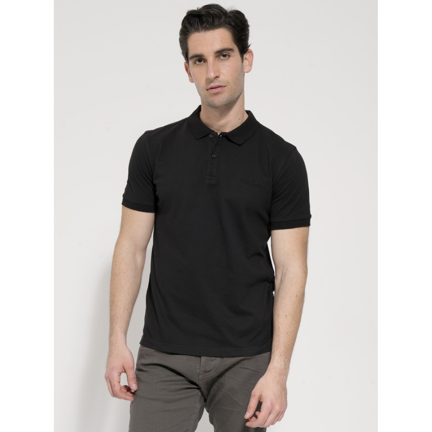 Life Style Butiken LS207050 Black Ανδρικό Κοντομάνικο Μπλουζάκι Polo Με Γιακά Κανονική Εφαρμογή