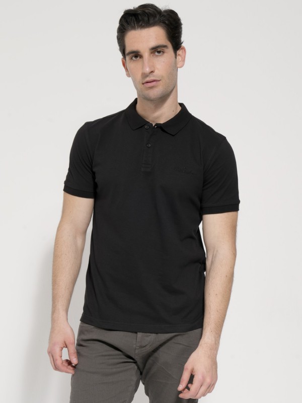 Life Style Butiken LS207050 Black Ανδρικό Κοντομάνικο Μπλουζάκι Polo Με Γιακά Κανονική Εφαρμογή