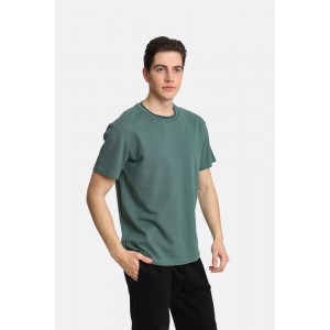 Life Style Butiken LS2431096 Μέντα Ανδρική Κοντομάνικη Μπλούζα Πικέ Κανονική Εφαρμογή