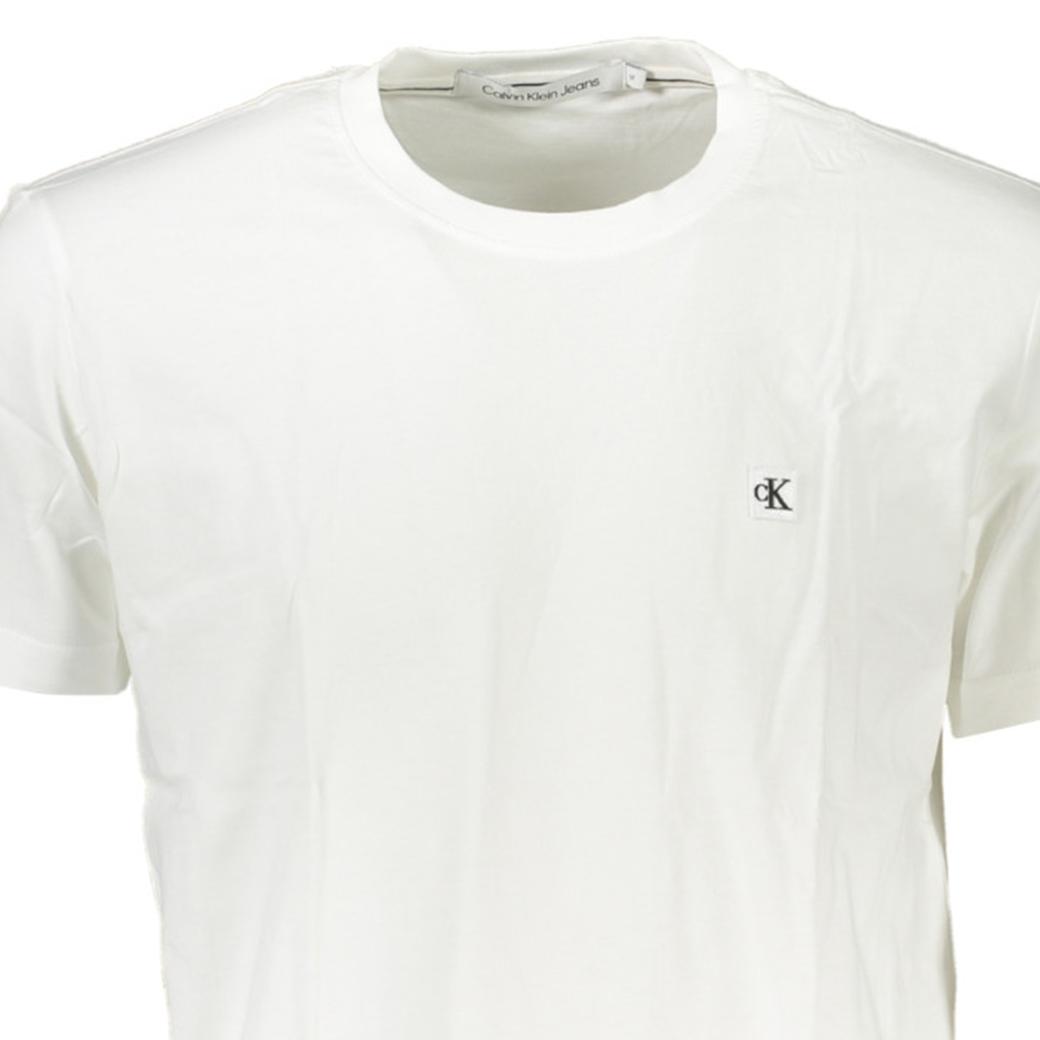 CALVIN KLEIN J30J325268 Λευκό Ανδρική Κοντομάνικη Μπλούζα Κανονική Γραμμή