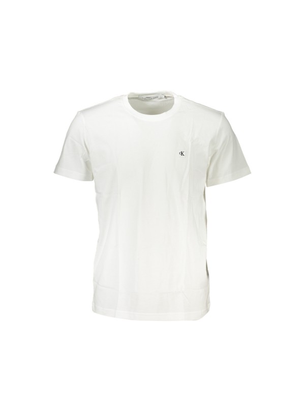 CALVIN KLEIN J30J325268 Λευκό Ανδρική Κοντομάνικη Μπλούζα Κανονική Γραμμή