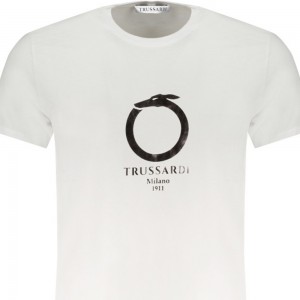 TRUSSARDI Ανδρική Κοντομάνικη Μπλούζα Κανονική Εφαρμογή TRU2MTS03_BI01WHI Λευκό