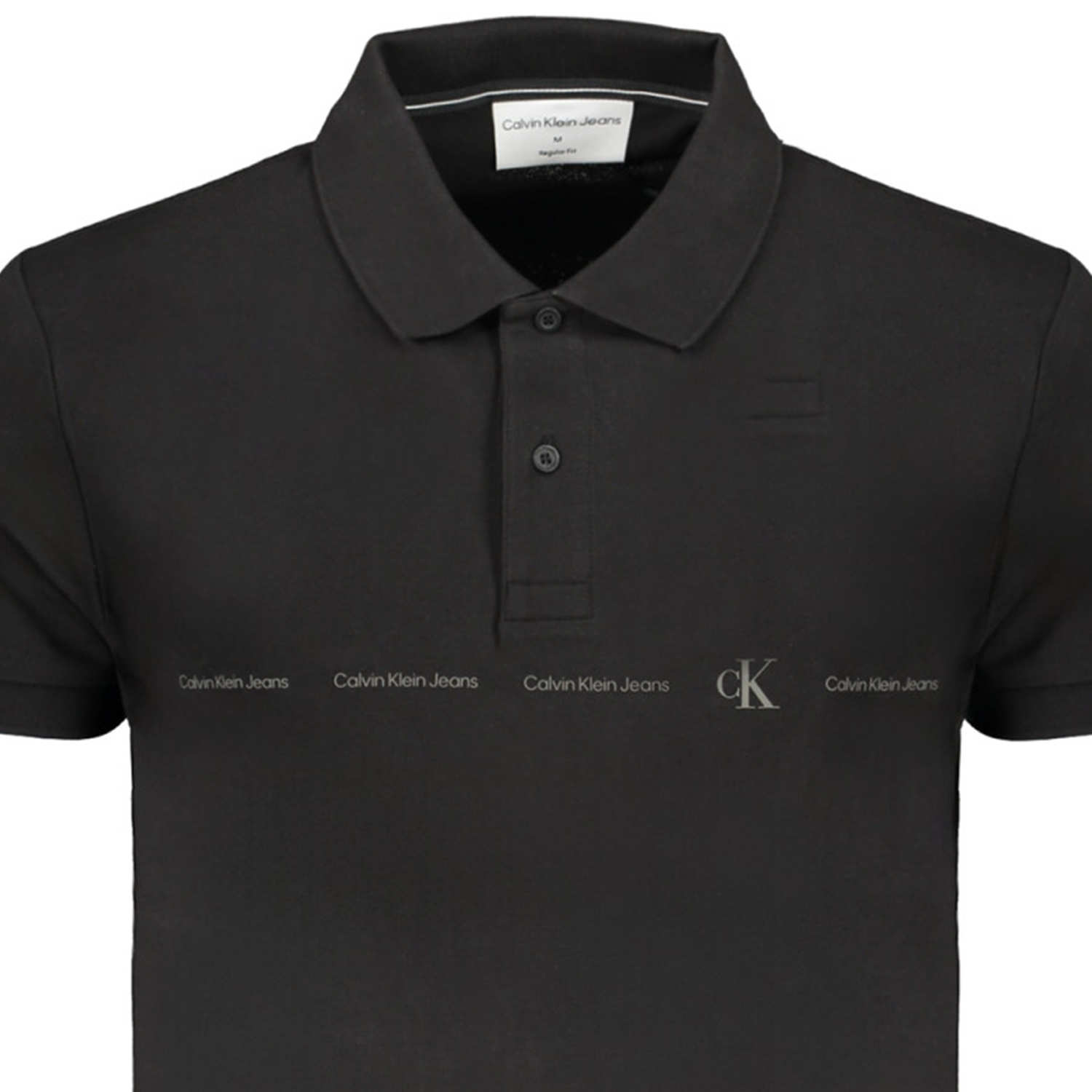 CALVIN KLEIN J30J325432_NEBEH Black Ανδρική Polo Κοντομάνικη Με Γιακά Κανονική Εφαρμογή