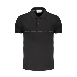 CALVIN KLEIN J30J325432_NEBEH Black Ανδρική Polo Κοντομάνικη Με Γιακά Κανονική Εφαρμογή