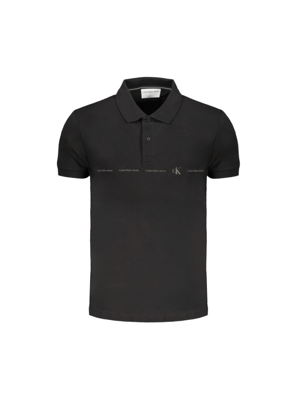 CALVIN KLEIN J30J325432_NEBEH Black Ανδρική Polo Κοντομάνικη Με Γιακά Κανονική Εφαρμογή