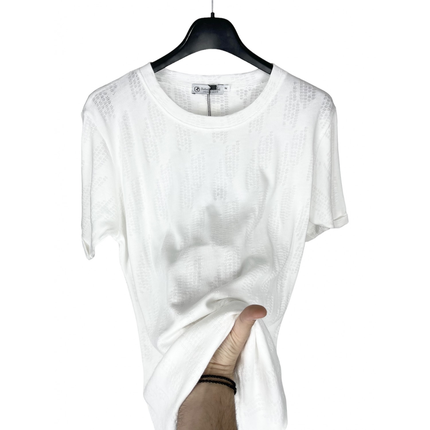 Life Style Butiken LS8008 Λευκό Ανδρική κοντομάνικη μπλούζα Κανονική Εφαρμογή