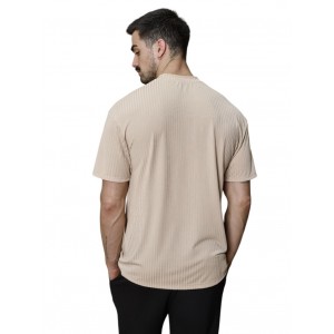 Life Style Butiken LS16627 Μπεζ Ανδρικό Κοντομάνικο μπλουζάκι  Oversized