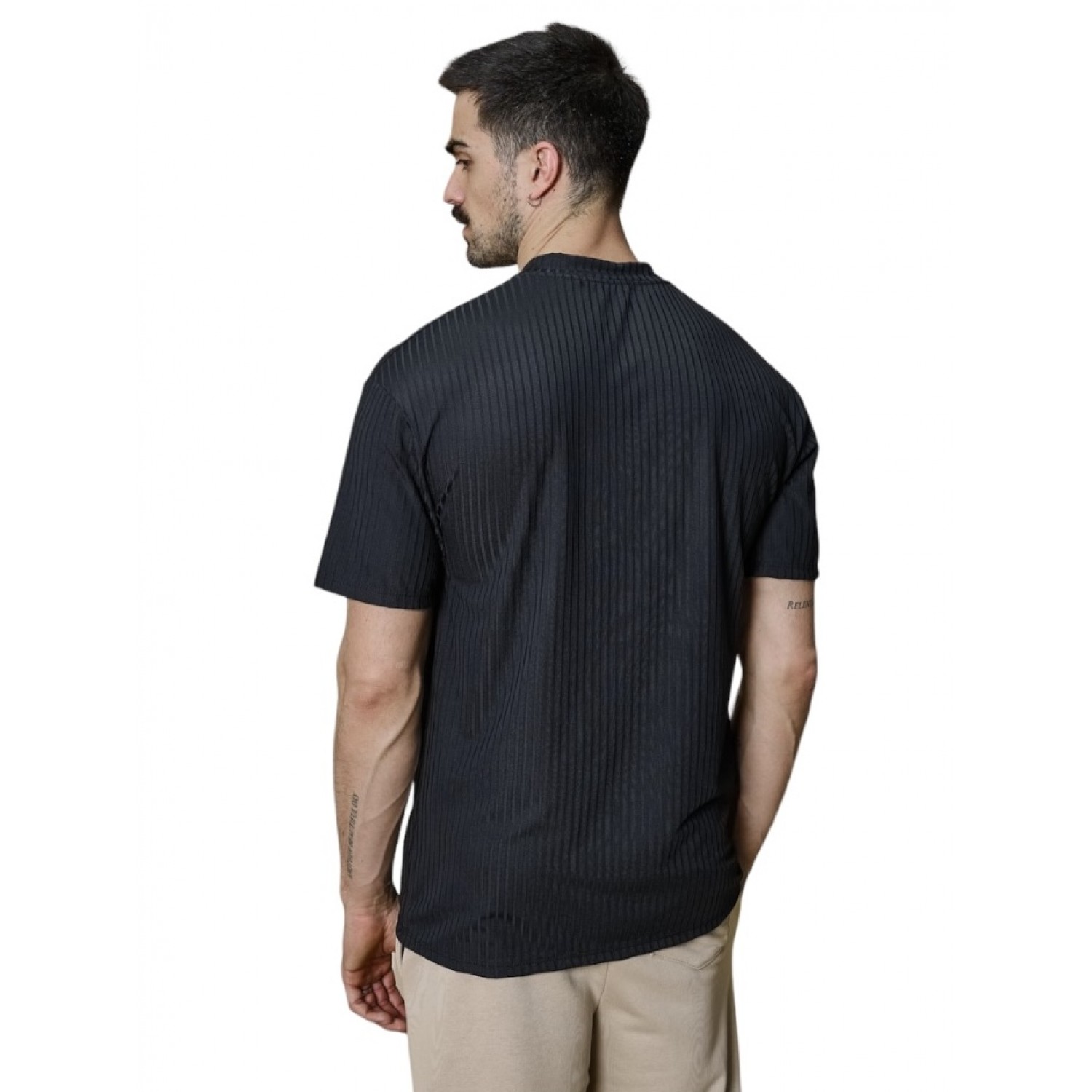 Life Style Butiken LS16627 Μαύρο Ανδρικό Κοντομάνικο μπλουζάκι Oversized