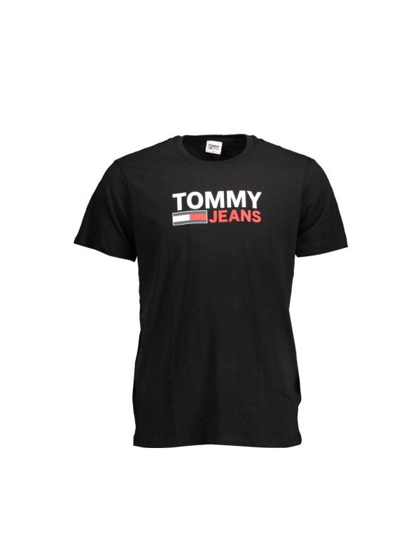 Tommy Hilfiger DM0DM15379_NERO_BDS Μαύρο Ανδρική κοντομάνικη μπλούζα Κανονική Γραμμή