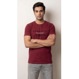 Life Style Butiken Ανδρική κοντομάνικη μπλούζα LS12631005 Μπορντό 3