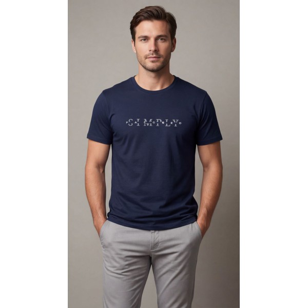 Life Style Butiken Ανδρική κοντομάνικη μπλούζα LS12631018 Navy