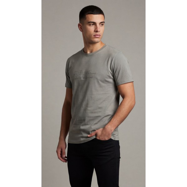 Life Style Butiken Ανδρική κοντομάνικη μπλούζα LS12631034 Γκρι