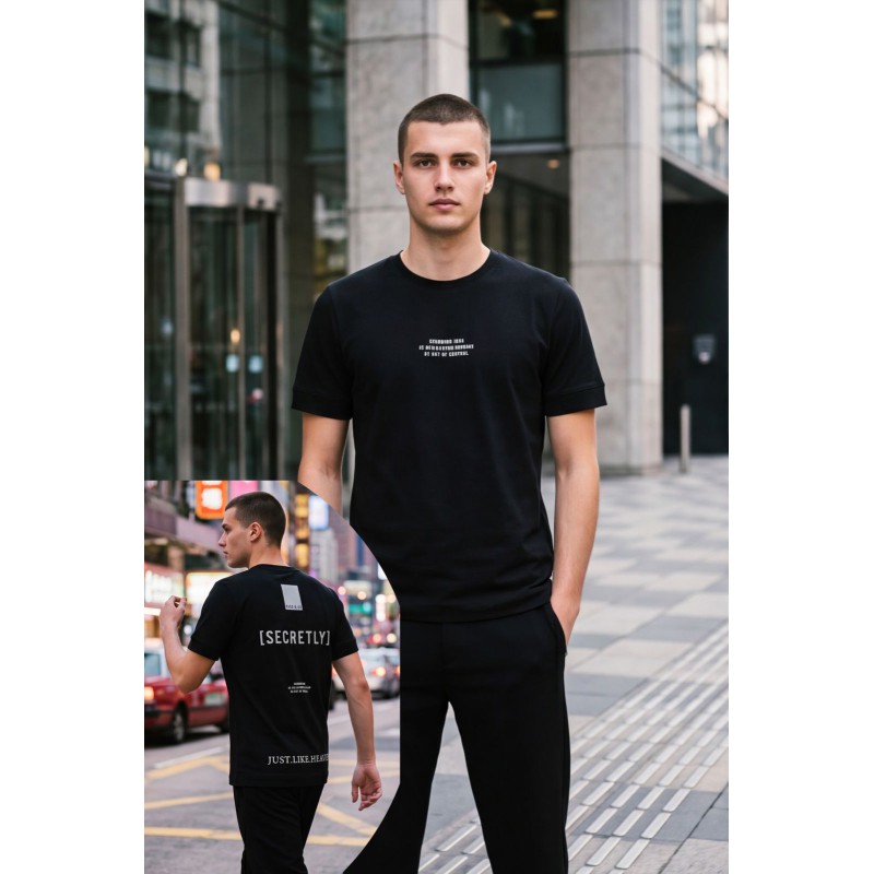 Life Style Butiken Ανδρική κοντομάνικη μπλούζα oversized LS12631045 Black Ανδρικά