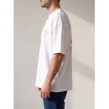Life Style Butiken Ανδρική κοντομάνικη μπλούζα oversize LS12631063 Λευκό 4