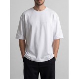 Life Style Butiken Ανδρική κοντομάνικη μπλούζα oversize LS12035 Λευκό 2