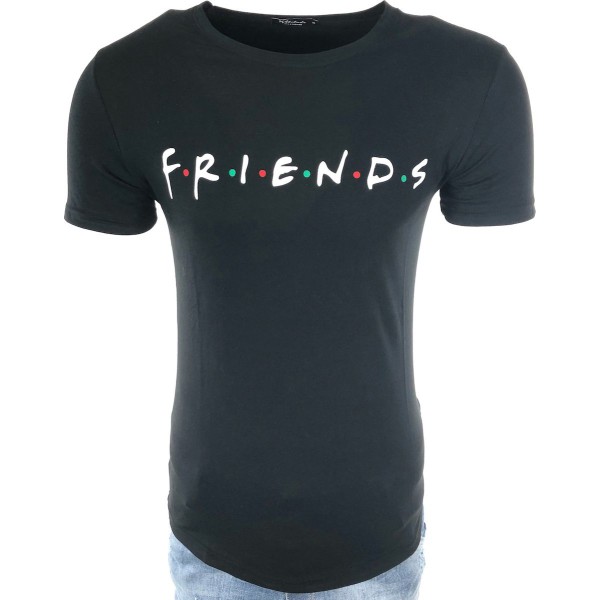  Ανδρική μπλούζα κοντομανικη FRIENDS ATTITUDE 81068 ΜΑΥΡΗ