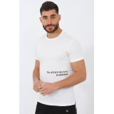 Ανδρική κοντομάνικη μπλούζα Attitude 87065 ΛΕΥΚΟ 1