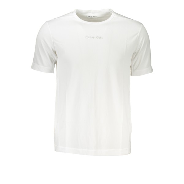 CALVIN KLEIN 00GMS4K159_BIYAA Λευκό Αθλητικό Ανδρικό κοντομάνικο T-shirt  Κανονική Γραμμή