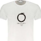 TRUSSARDI Ανδρική Κοντομάνικη Μπλούζα Κανονική Εφαρμογή TRU2MTS03_BI01WHI Λευκό 2