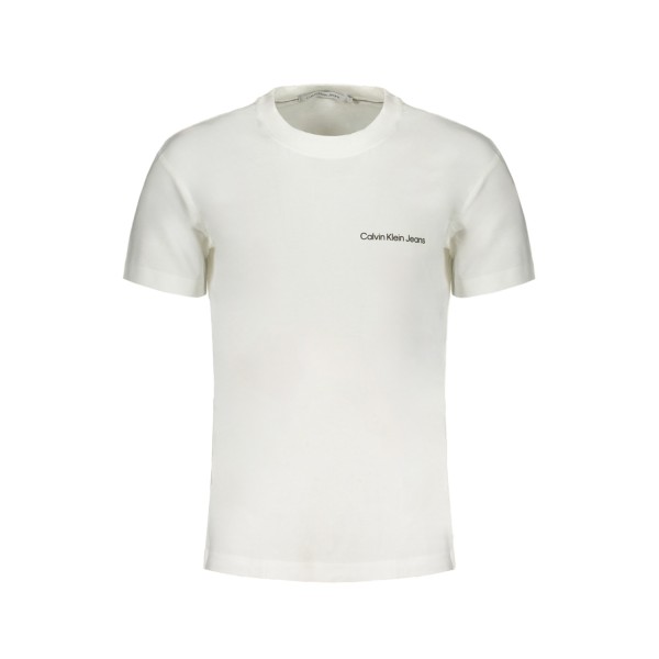 CALVIN KLEIN J30J324671_BIYAF Λευκό Ανδρική Κοντομάνικη Μπλούζα Κανονική Εφαρμογή