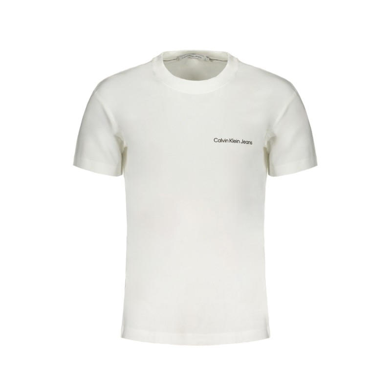 CALVIN KLEIN J30J324671_BIYAF Λευκό Ανδρική Κοντομάνικη Μπλούζα Κανονική Εφαρμογή Ανδρικά