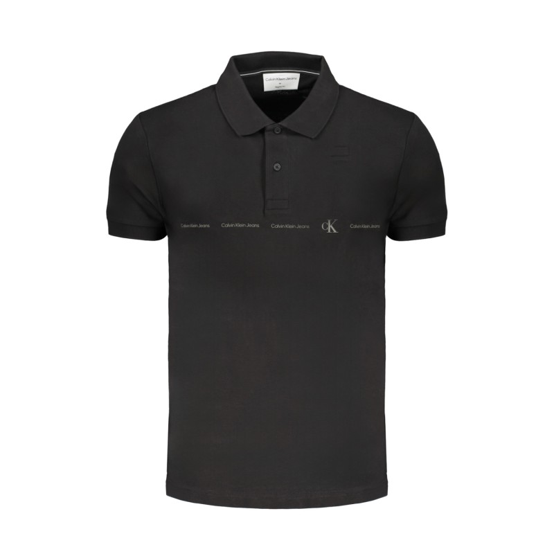 CALVIN KLEIN J30J325432_NEBEH Black Ανδρική Polo Κοντομάνικη Με Γιακά Κανονική Εφαρμογή Μπλούζες-Πουκάμισα