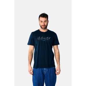 Life Style Butiken Ανδρική κοντομάνικη μπλούζα LS12531036 Navy