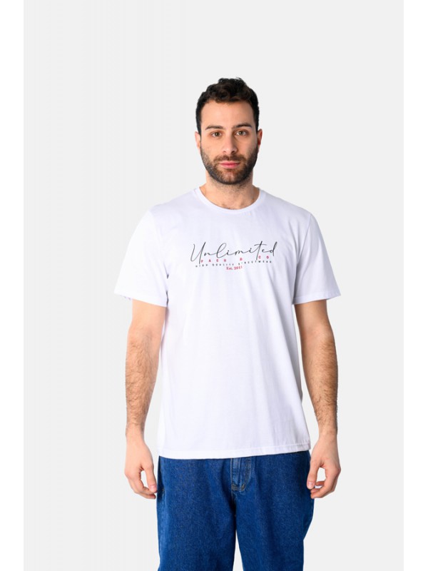 Life Style Butiken Ανδρική κοντομάνικη μπλούζα LS12531036 Λευκό