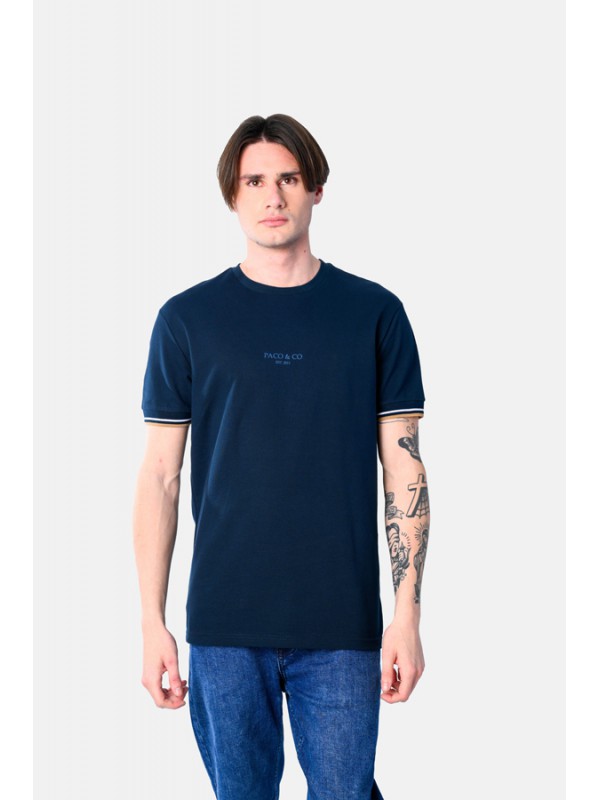 Life Style Butiken Ανδρική κοντομάνικη μπλούζα Πικέ LS12531093 Navy