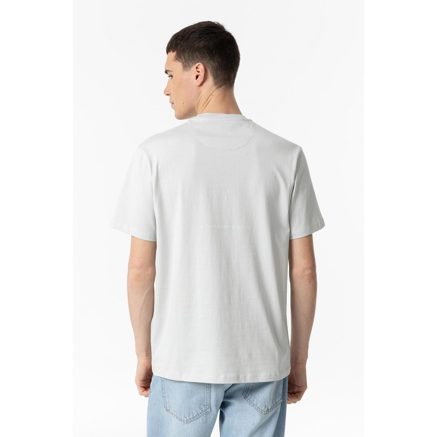 Life Style Butiken Ανδρική κοντομάνικη μπλούζα LS110059078_003 Γκρι