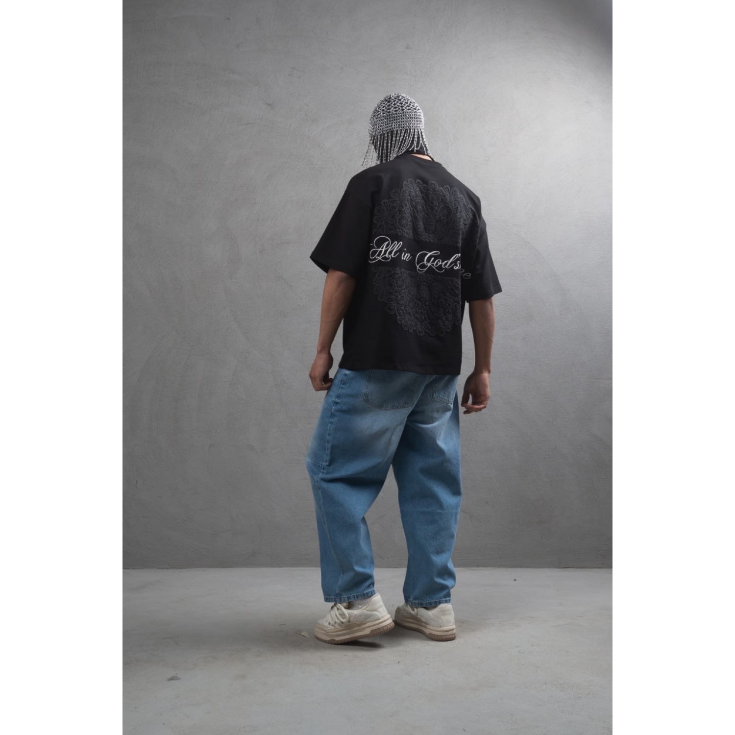 Life Style Butiken Ανδρική κοντομάνικη μπλούζα oversized LS110010 Black